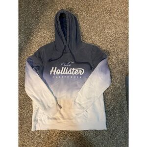 Hollister Men's Blue and White hoodie